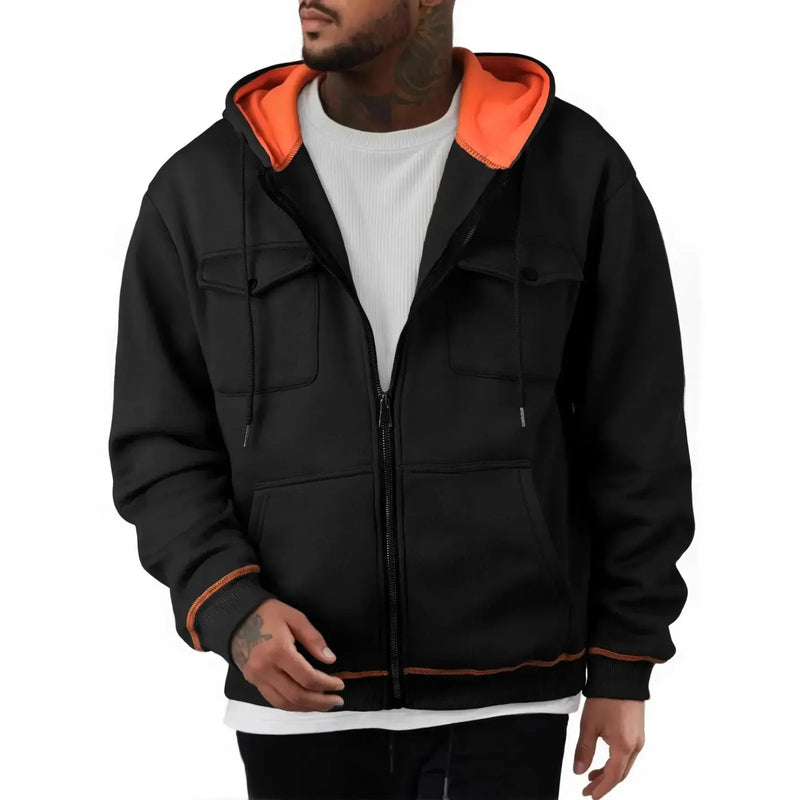 plus-size-mens-sweater | fleece-lined-hoodie | big-and-tall-zipper-top | energy saving
