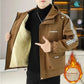 fleece-lined jacket for men | winter warm hooded coat | thick insulated mens jacket | energy saving