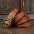 Fashion Pin Buckle Pure Copper Men's Cowhide Vintage Belt Meifu Market