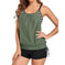drawstring swimsuit for women | tight fit womens vest swimwear | high-waisted bikini set | energy saving