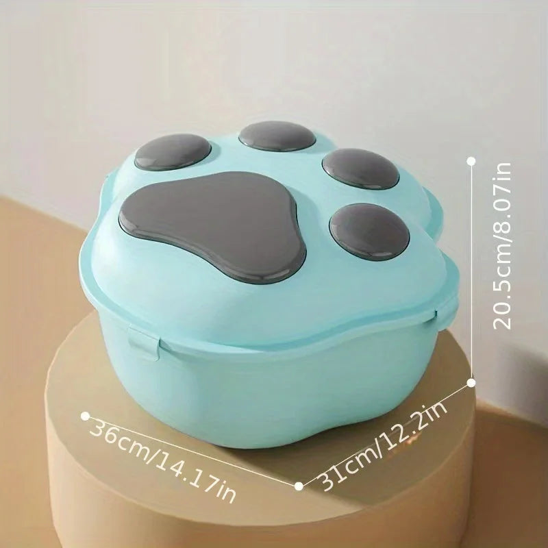 airtight cat food container | claw-shaped pet food storage | easy clean cat food bin | ultrasonic cleaning