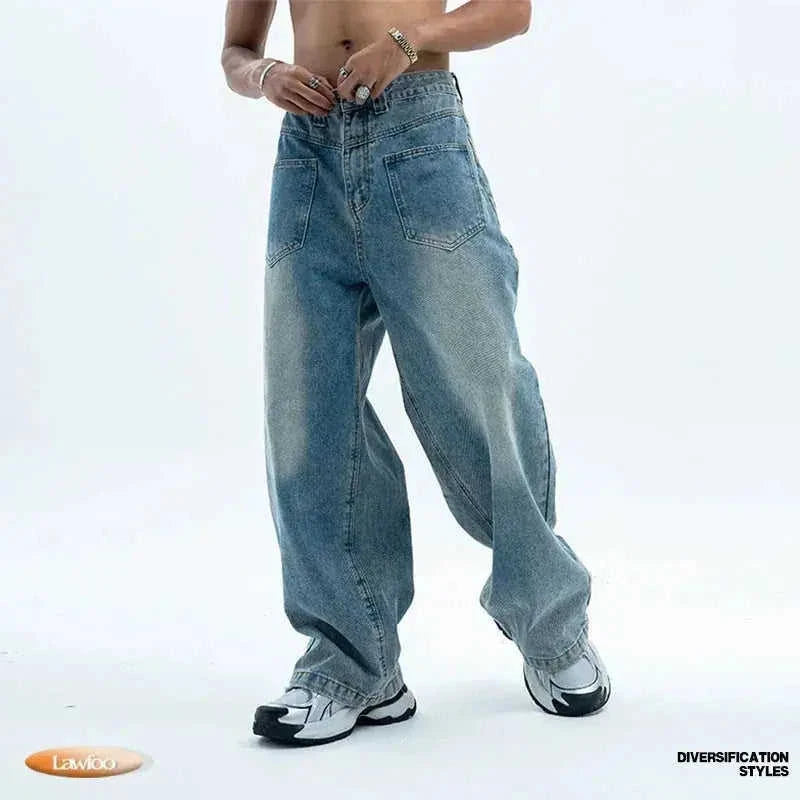 high-waisted loose fit jeans | 100 cotton denim material | wide leg trousers for women | energy saving