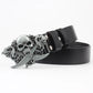 Casual Skull Decorative Two-layer Cowhide Belt Meifu Market
