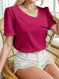 plus size blouse | loose fit shirt women | elegant short sleeve blouse | ultrasonic cleaning