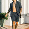 quick-dry fabric shorts set | linen blend summer suit | mens matching shirt shorts set | ultrasonic cleaning