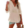 V-neck Hooded Shirt With Pockets Fashion Sports Long-sleeved Split Shirts Tops For Women Clothing Meifu Market