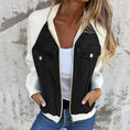 Women's Denim Patchwork Zip-Up Jacket - Stand Collar Casual Coat Fall Winter Meifu Market