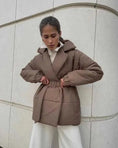 heavy wool blend coat | slim fit overcoat women | double-breasted winter coat | ultrasonic cleaning