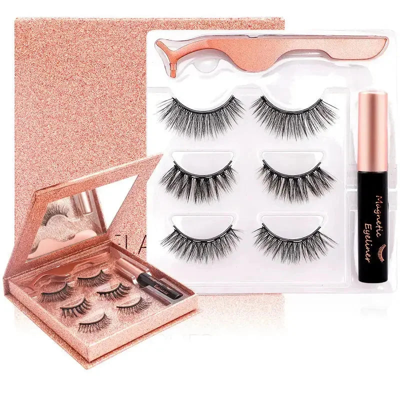 magnetic eyeliner kit | waterproof false lashes | no glue eyelash set | energy saving