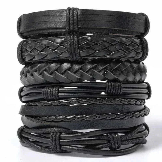 genuine leather bracelet | adjustable woven bracelet | multi-layer charm bracelet | ultrasonic cleaning