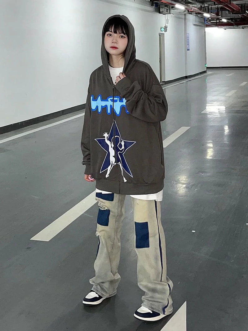 womens printed hooded cardigan | lightweight sweater for women | long sleeve open front cardigan | ultrasonic cleaning