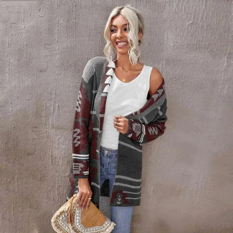 long cashmere cardigan | printed button cardigan | knitted top for women | ultrasonic cleaning