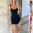 sexy v-neck dress | lace suspender dress | summer slim fit dress | energy saving
