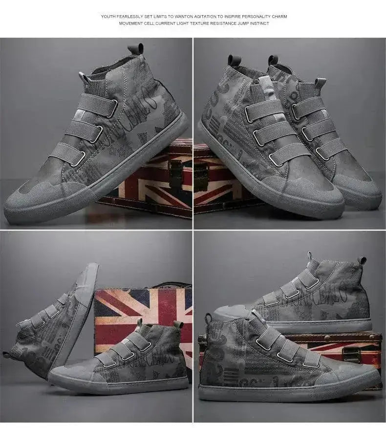 mens high-top camouflage shoes | canvas high-top sneakers | youth fashion casual footwear | energy saving