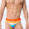 Men's Multi-Color Stripe Print Swim Briefs Holiday Beachwear Meifu Market