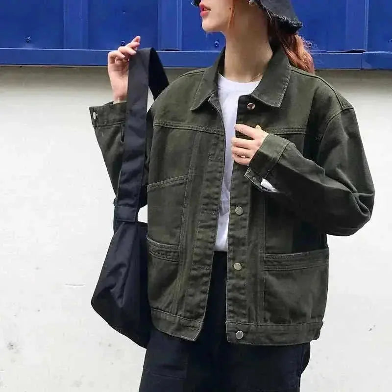 distressed denim jacket | lightweight denim jacket | oversized fit jacket | energy saving