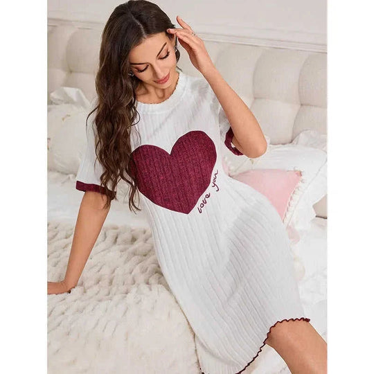 casual short sleeve pajamas | embroidered sleepwear for women | cotton blend nightwear | ultrasonic cleaning