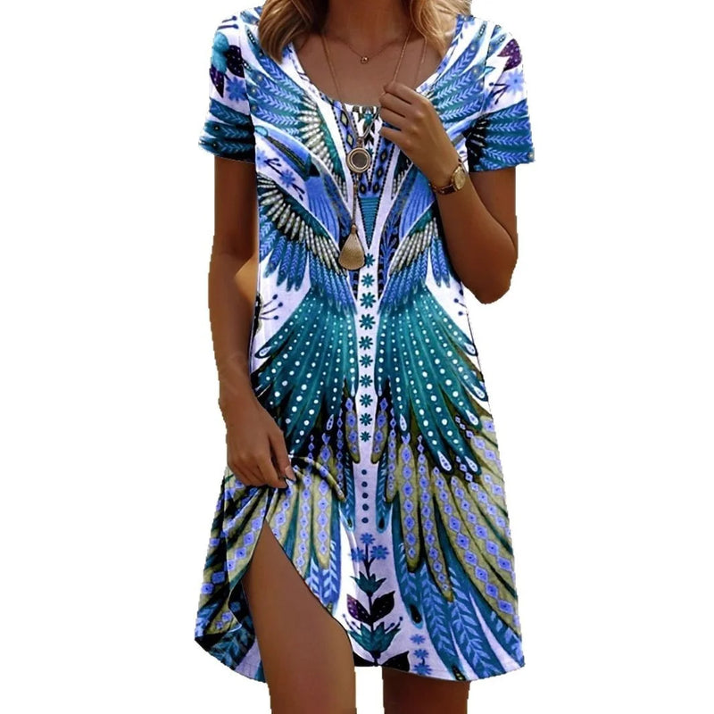 breathable cotton fabric | stretchable round neck dress | short sleeve summer dress | ultrasonic cleaning