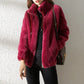 Double Faced Fleece Warm High Neck Sweater Women Cardigan Meifu Market