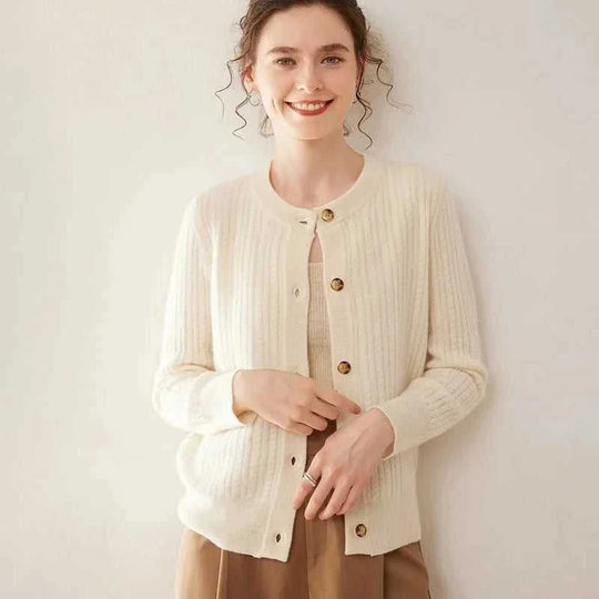 soft cashmere sweater | round neck cardigan | knitted sweater coat | energy saving