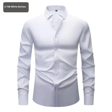 Fashion Personality Four-sided Stretch Shirt Men's Long Sleeve