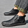 Men's Flats Ankle Boots Fashion Casual Side-zipper Boot Temperament Commuter Shoes Meifu Market