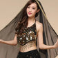 sequined dance top | chili red bra top | stretchable dance costume | ultrasonic cleaning