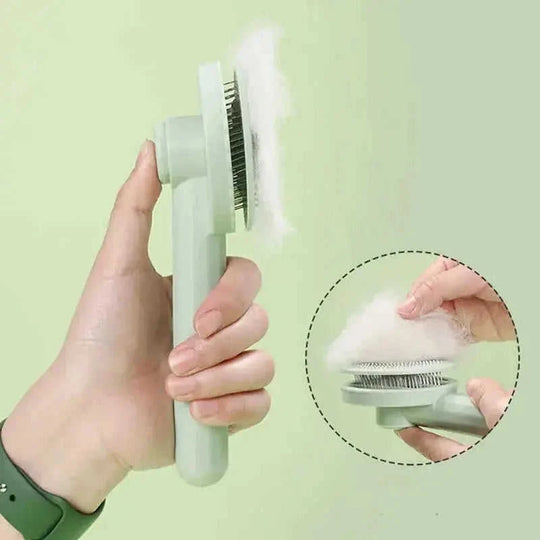 Groom Your Pet With Ease: 1pc Pet Grooming Brush With Stainless Steel Teeth & Dematting Comb For Dogs & Cats Grey - availa...