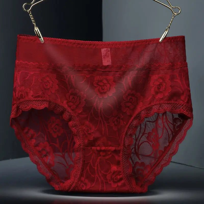 High Waist Hollow-out Lace Sexy Ladies Panties Breathable Traceless Sheath Cotton Stall Meifu Market