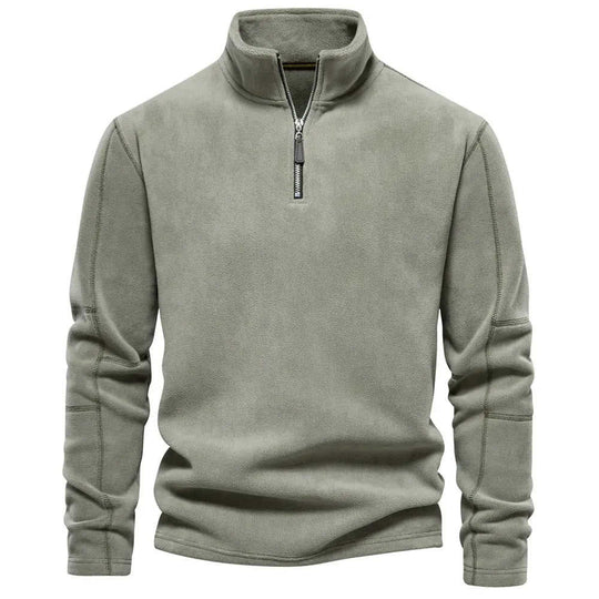 Fashion Personality Stand-collar Zippered Sweatshirt With Fleece Winter Casual Pullover Top Men's Clothing M - color varia...