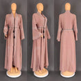 long-sleeve abaya dress | breathable cotton fabric | plus size prayer gown | energy saving
