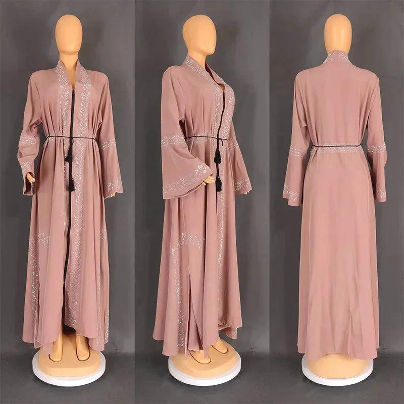 long-sleeve abaya dress | breathable cotton fabric | plus size prayer gown | energy saving