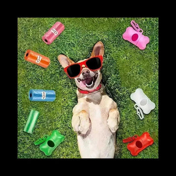150-600pcs Dog Poop Bags | Cartoon Paw Print Leak-Proof Waste Bags