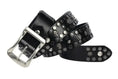 mens punk style leather belt | heavy duty belt for daily wear | adjustable belt with metal rivets | ultrasonic cleaning