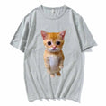 sad crying cat t-shirt | munchkin kitty graphic tee | soft cotton cat meme shirt | ultrasonic cleaning