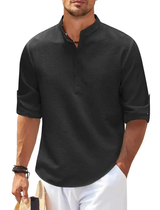 long sleeve casual shirt | cotton blend fabric | business casual wear | energy saving