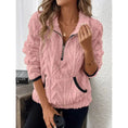 Contrast Color Half-open Collar Plush Women's Sweater Meifu Market