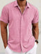 Men's Linen Short Sleeved T-shirt Loose Fitting 3XL - color variant display