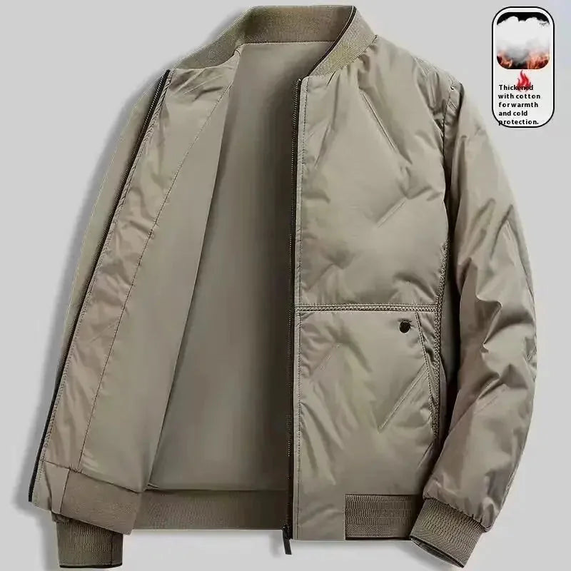 cotton-padded jacket for men | lightweight winter coat | water-resistant outer shell | ultrasonic cleaning