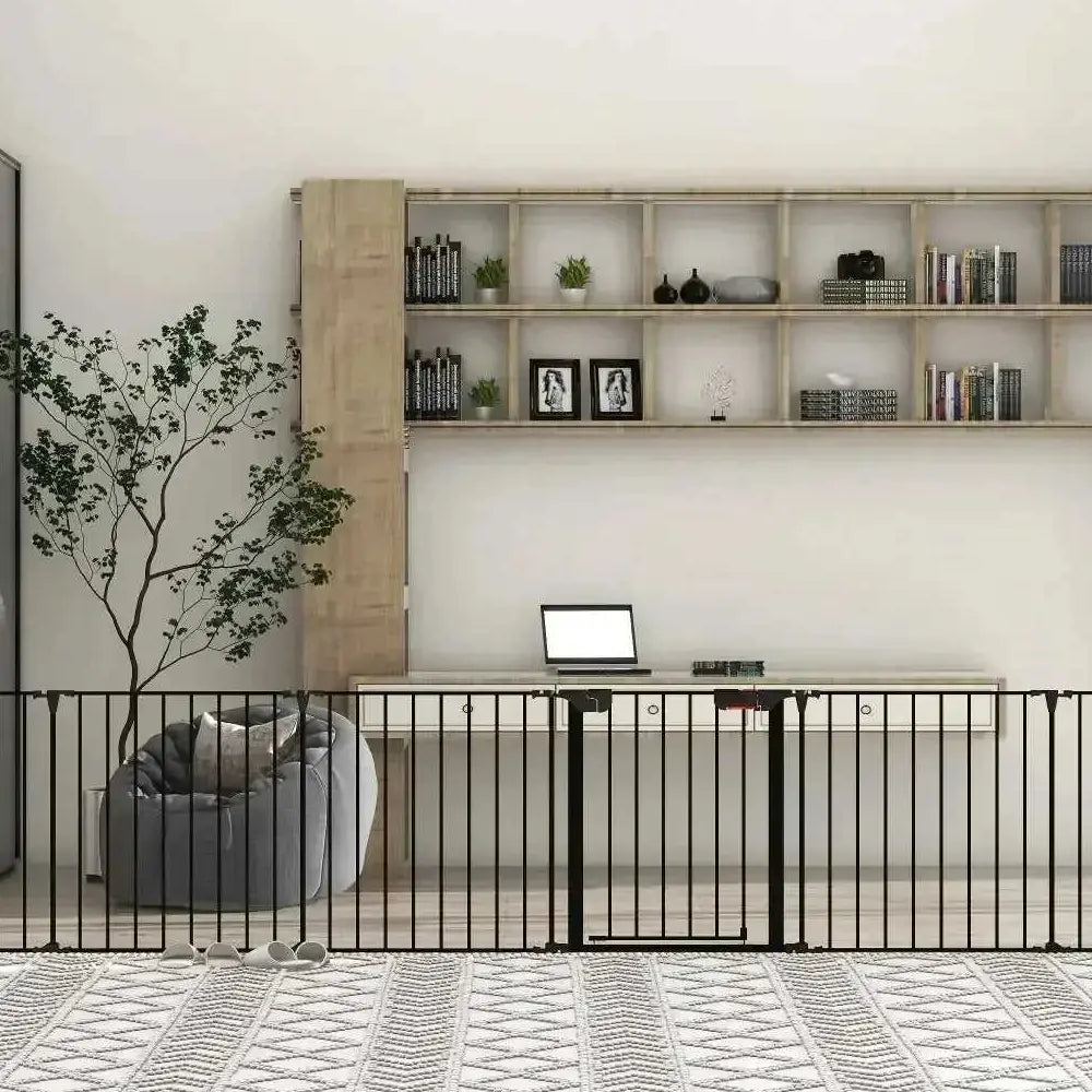 150" Adjustable Safety Gate 6-Panel Pet Play Yard - Metal Fence Meifu Market