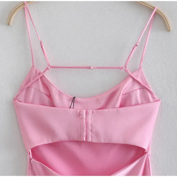 Women Camis Satin Long Dresses Elegant Sleeveless Slip Holiday Party Dresses Sexy Casual Backless Summer Dresses Meifu Market