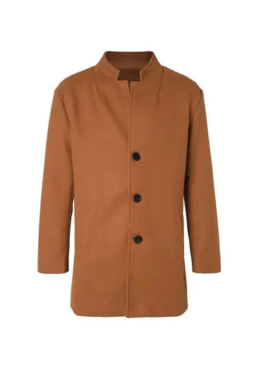 A Solid-color, Form-fitting Woolen Coat For Middle-aged And Young Men In Autumn meifu market