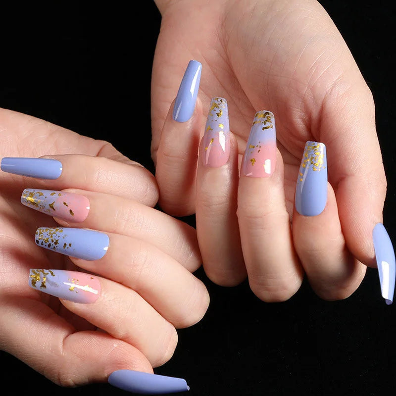 press-on nails for women | coffin shaped acrylic nails | long stiletto fake nails | energy saving