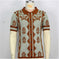 Jacquard Knit Lapel Polo — Men's Open Collar Smart Casual
