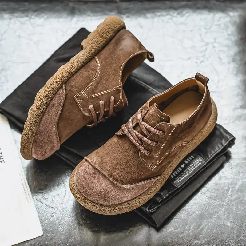 Casual Lace Up All Inclusive Birkenstock Men's Versatile Vintage Casual Leather Shoes Meifu Market