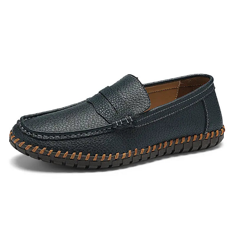 Hand-stitched Bottom Lazy Slip On Men's Casual Leather Shoes Meifu Market