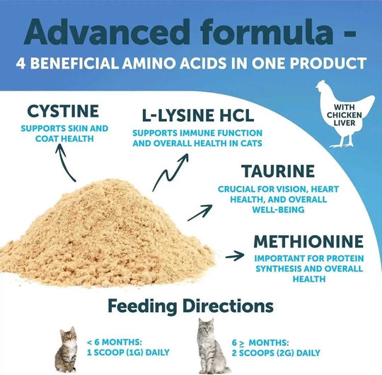 Do Not Sell On Amazon L Lysine For Cats Lysine Powder Supplement 900mg Serving Immune Support For Cats & Kittens Sneezing ...