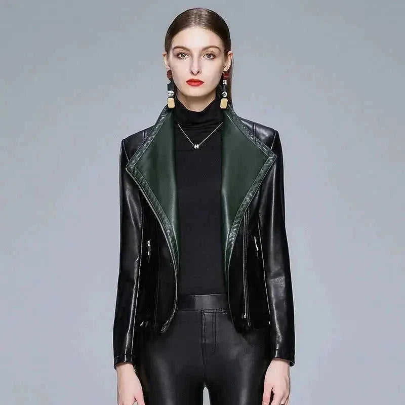 Ride with Style – Motorcycle Leather Jacket Featuring Sleek Double-Zipper Design - view 6 (material: leather | color:...