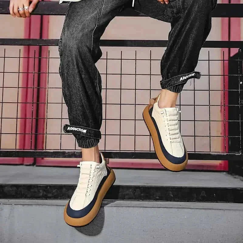 thick-soled sneakers for men | breathable mesh running shoes | lightweight walking shoes | ultrasonic cleaning