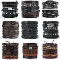 genuine leather bracelet | adjustable woven bracelet | multi-layer charm bracelet | energy saving